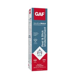 GAF WeatherWatch peel and stick underlayment, 200 sq. ft. roll for roofing protection.