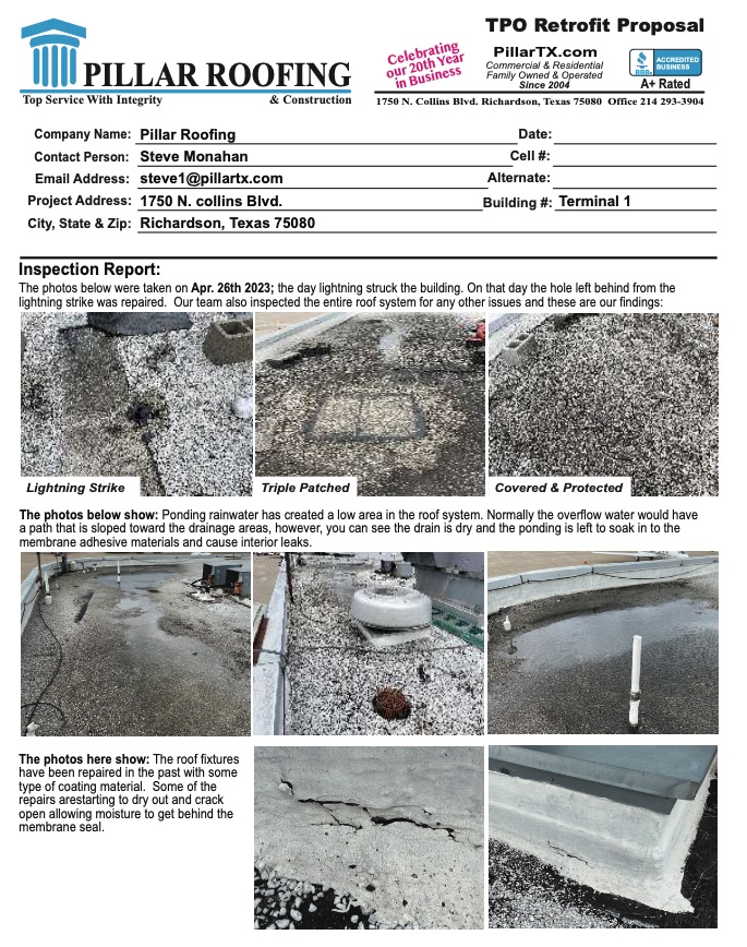 sample roofing proposal